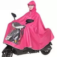 雨衣雨披提花经典电动车摩托车单双人成人加大加厚雨衣雨披防暴雨 提花经典单人款玫红 8XL