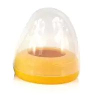 贝亲奶瓶配件硅胶软管吸管组配件宝宝学饮杯直吸嘴牙盖帽手柄把手 奶瓶盖黄色（匹配贝亲宽口径奶瓶）
