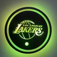 NBA汽车发光水杯垫LED氛围灯内饰改装储物槽篮球乔丹詹姆斯科比 湖人队(1个装)