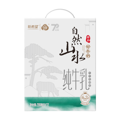 白帝自然山水纯牛乳 200ml*12盒