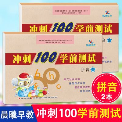 晨曦早教冲刺100学前测试卷 拼音数学语言学前班幼小衔接一日一练 拼音1+拼音2