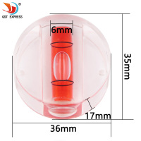 小型水平仪水准泡 水平珠水平器 迷你水平泡 相框壁画平衡仪 水平泡水平仪-17*36mm红色