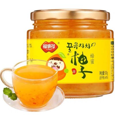 [超市同款]福事多蜂蜜柚子茶百香果茶酱罐装柠檬茶大瓶泡水冲饮 超市同款 [大瓶500g]蜂蜜柚子茶