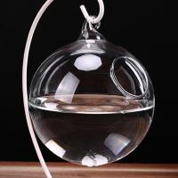 斗鱼缸玻璃小生态悬挂鱼缸装饰景观透明小鱼缸迷你缸办公桌面鱼缸 12cm玻璃球(不包含支架)