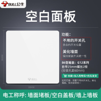 空白面板 公牛单联一二开单控开关单开双开三开四开灯开关按钮家用床头电灯