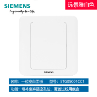 空白面板 西门子开关插座远景雅白五孔带开关USB电源插座16A空调单一开面板
