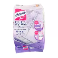 花王静电毛绒吸尘巾（紫色）3枚 日本花王静电除尘纸拖把干巾一次性拖地懒人拖把吸尘纸