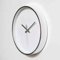 银色 12英寸 12寸挂钟客厅现代简约静音时尚创意卧室石英钟表圆形时钟