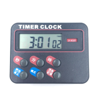 黑色 计时器timer电子正倒计时器 24小时厨房定时器提醒器闹钟时钟