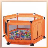 婴幼儿童室内游戏围栏宝宝爬行学步防护栏海洋球池|橘色 围栏+爬行垫+20海洋球