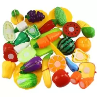 儿童过家家切切乐玩具 仿真切水果蔬菜塑料玩具套装|22件套切切乐+收纳盒(蔬果图册)