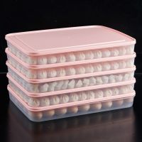 钵仔糕盒子透明摆摊饺子盒冻饺子多层保鲜盒冰箱水果盒带盖|北欧粉 大号5盒5盖
