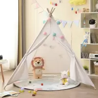 儿童室内帐篷游戏屋印第安帐篷公主房帐篷男女孩过家家室内帐篷|白色 1.8米