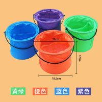 水彩油画洗笔桶美术生3l水粉颜料绘画硅胶可折叠涮笔小水桶|大水桶（带隔层）颜色随机 水桶+美术吸水海绵