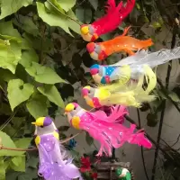 仿真小鸟花园庭院客厅摆件幼儿园装饰材料彩色小鸟盆栽园林装饰|珍珠小鸟 10只