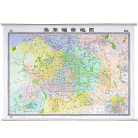 2017北京城市地图挂图2米北京城区图超大地图防水双面覆膜带挂杆