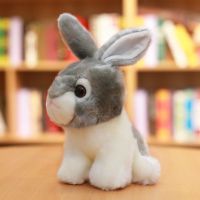 兔子毛绒玩具韩国可爱仿真兔兔公仔小白兔玩偶少女心娃娃小号女生 仿真萌兔-灰色款 小号
