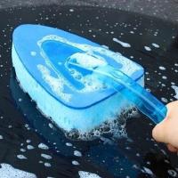 洗车海绵刷子带手柄汽车用蜡拖不伤车漆大号吸水海绵擦车清洁用品 图片色