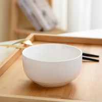 可爱表情骨瓷碗 釉下彩陶瓷碗餐具套装 小米饭碗 饭碗家用 小汤碗 圆形纯白色款 单个碗