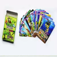 植物大战僵尸3卡片全套 僵尸卡决斗对战游戏卡牌闪卡圆卡儿童卡片 植物对战卡100张