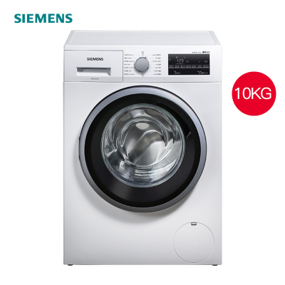 西门子(SIEMENS)大容量WM12P2602W变频节能低噪10公斤时尚白色外观全自动滚筒洗衣机