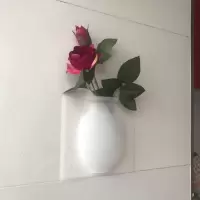 白色 创意瓷砖硅胶花瓶壁挂软花瓶卫生间墙壁花瓶冰箱贴花瓶水培养花瓶
