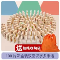 100片双面汉字（体验款彩盒装） 多米诺骨牌自动投放车儿童男女孩3-6岁电动火车发牌益智早教玩具.