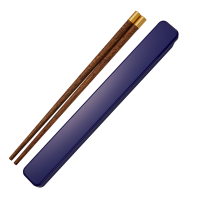 福款黄筷-深蓝盒 筷子收纳盒套装学生可爱便携餐具一双木质筷子单人装分色一人一筷
