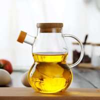 葫芦油壶(一个) 健康玻璃油壶葫芦形不挂油 鹰嘴食用油倒油壶防漏装盛油瓶