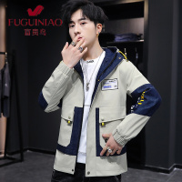 富贵鸟（FUGUINIAO）男士外套2021秋季新款韩版修身夹克男生上衣潮流秋装