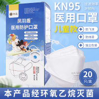 NATON/纳通凤羽盾N95E医用防护口罩 儿童 灭菌独立包装立体柳叶形一次性