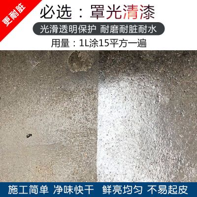 清漆 1L可刷15平左右(1公斤) 1L 耐磨罩光清漆防水水泥水性木器漆环氧地坪漆亮光地面漆地板漆油漆