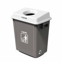 白灰色 瑞沃卫生间垃圾桶公共洗手间大容量有盖垃圾筒塑料厨房垃圾桶箱