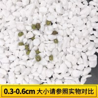 0.3-0.6厘米[5斤装] 鹅卵石天然雨花石小白石子多肉铺面盆栽花盆庭院造景装饰白色石头