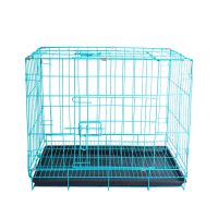 蓝色 长70宽50高60(托盘)2个 狗笼子中小型泰迪贵宾比熊狗笼可折叠宠物笼猫笼鸡笼兔笼鸽子笼