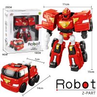 托宝-R-红色(送武器) 托宝兄弟合体变形机器人儿童变形金刚迷你汽车机器人模型手办摆件