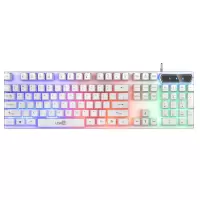 [键盘] 白七彩 电脑键盘鼠标套装 有线发光游戏鼠标键盘套装 有线键盘鼠标套装