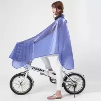 不可拆单帽檐--蓝色 XXL 自行车电动车单人双帽檐带可拆面罩透明男女学生户外骑行雨衣雨披