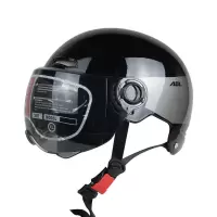 亮黑色-3C泡沫款 茶色短镜 电动车头盔 3C 认证头盔 夏季清凉头盔 AL-388-1 多色可选