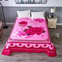 粉红牡丹 1.5米床使用[240*240cm] 加厚磨毛床单单件1.8米2米单人双人加大床单大版花被单3D床单