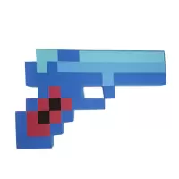 23cm蓝色手枪(可留言换其他颜色) Minecraft我的世界游戏周边钻石剑玩具泡沫剑镐武器火炬道具模型