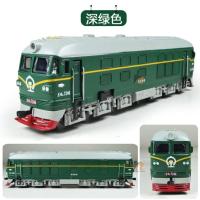 绿色 双头19x3.5cm-绿 火车头模型仿真合金老式滑行复古蒸汽金属合金仿真火车轨道玩具