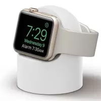 苹果手表通用款[白色] 适用苹果手表充电器支架S6/se/5/4/3/2watch充电底座硅胶支架放托