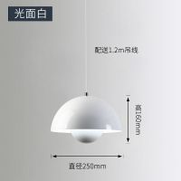 小号白色(宽25CM高16CM) 丹麦设计师创意现代极简约吊灯北欧餐厅卧室床头书房阳台花苞吊灯