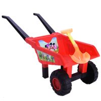 双轮红色 大号儿童沙滩车推土车工程推车双轮手推车2-6岁男女宝宝玩具车
