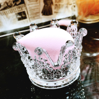 皇冠 欧式水晶玻璃收纳罐 客厅糖果罐创意储物罐棉签盒 厨房调味品收纳