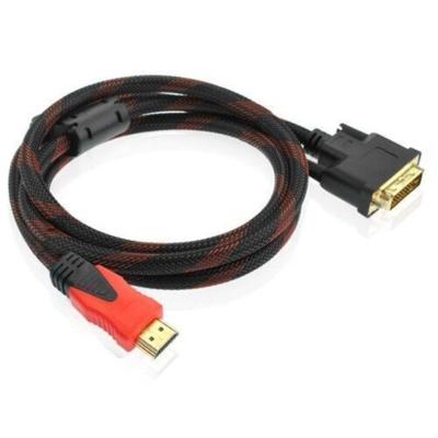 红黑编制网 1.4米 HDMI转DVI24+1转接线电脑电视连接线 hdmi线高清转换线 PS3转接头