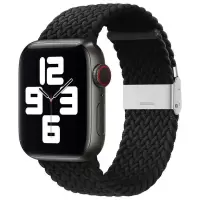 黑色 38/40mm 适用苹果手表表带Apple watch123456/SE扣式弹力编织尼龙表带男女
