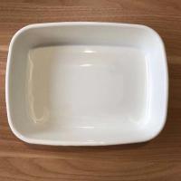 白色中号烤盘 BOBAO 长方形搪瓷烤盘加厚卷边炸鸡盘烘焙面包盘带盖配菜盘保鲜盒