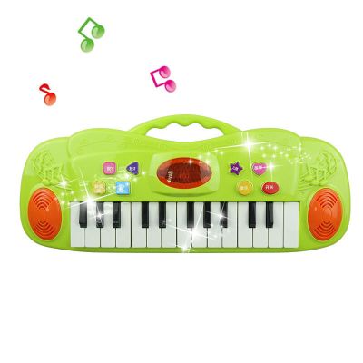 绿色(送电池)电商盒 儿童电子琴玩具钢琴多功能带话筒音乐宝宝男女孩启蒙1-3-6岁礼物